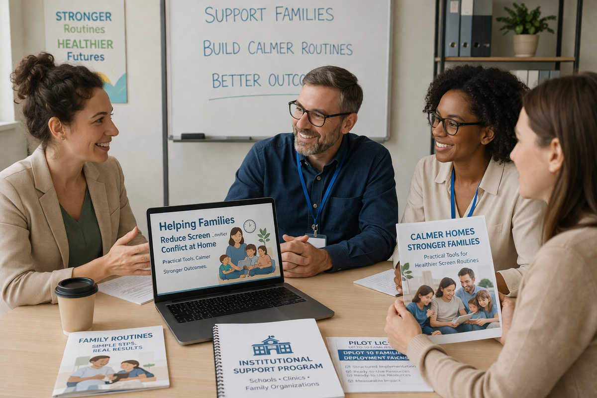 How Schools, Clinics, and Family Support Organizations Can Reduce Screen Conflict at Home