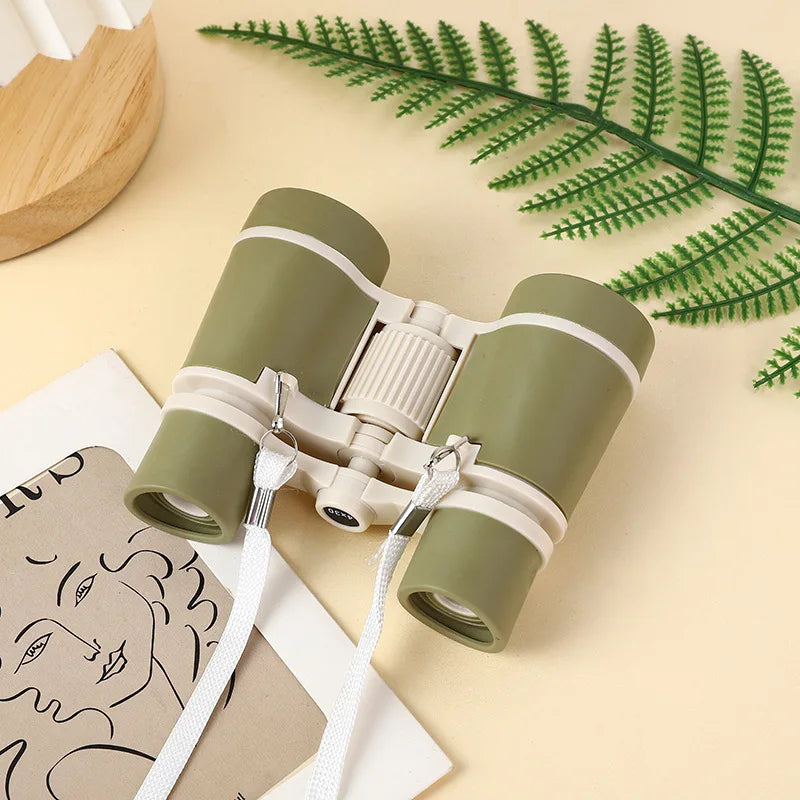 Green kids binoculars for outdoor exploration and nature walks
