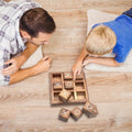 Wooden tic tac toe game for family screen-free time and simple offline moments at home