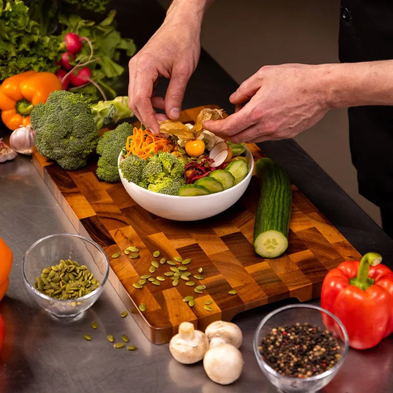 Acacia wooden cutting board for family kitchen rituals and everyday meal prep