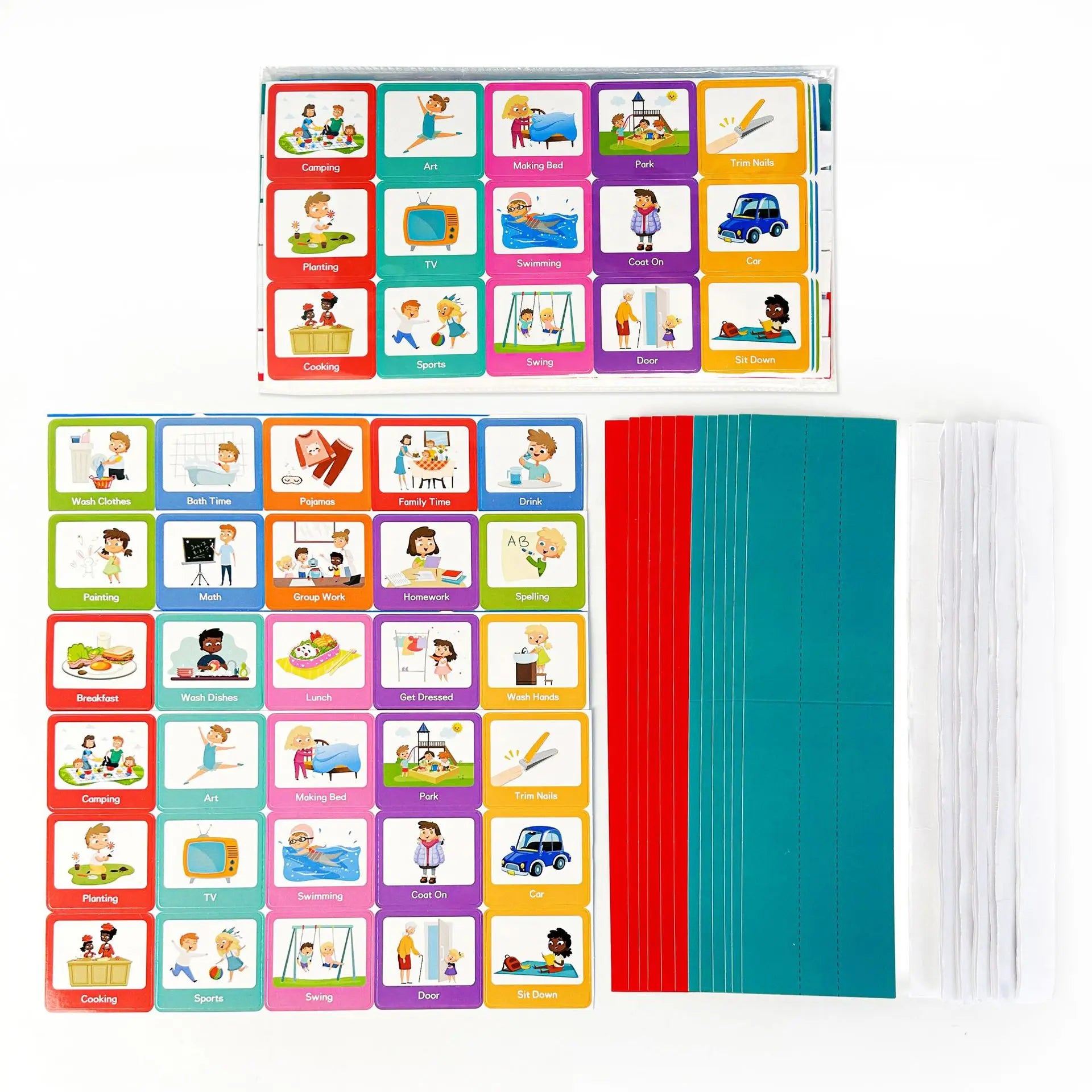 Visual bedtime and morning routine chart for children