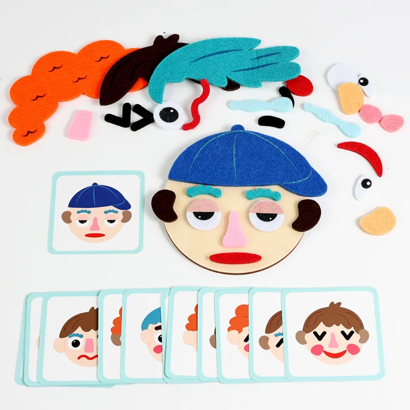 Face pieces and emotion cards for calm conversations
