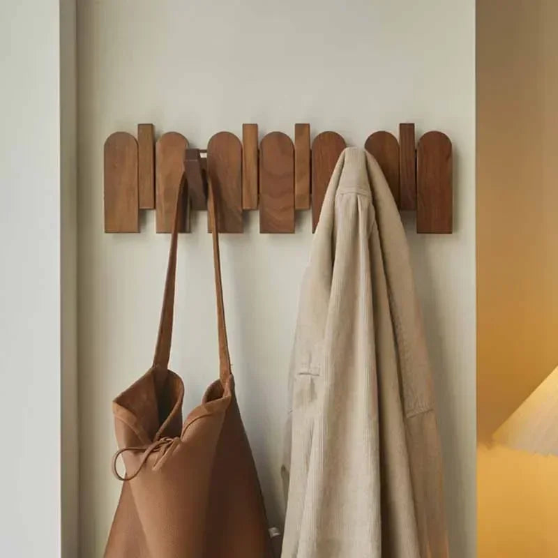 Minimal wooden wall organizer for family entryways and home storage