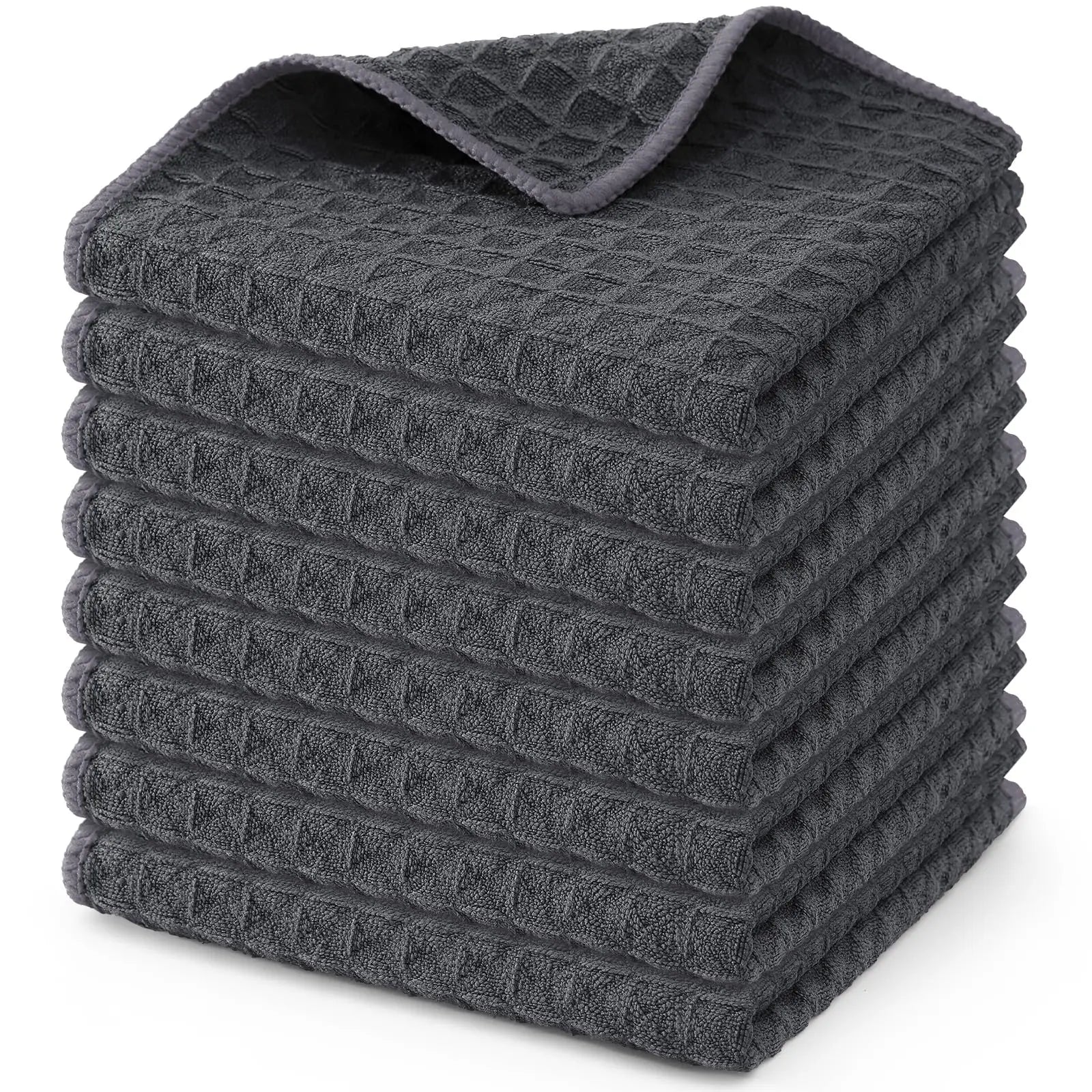 Everyday microfiber waffle towels for dish drying, cleaning, and simple kitchen routines