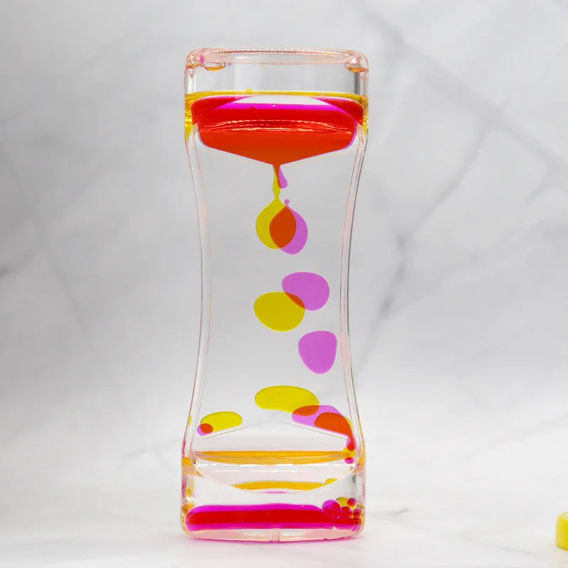 Orange and yellow liquid motion timer for quiet reset moments