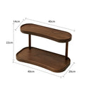 Two-tier wooden organizer for calmer evenings styled with neutral decor, bedside essentials, and warm natural light