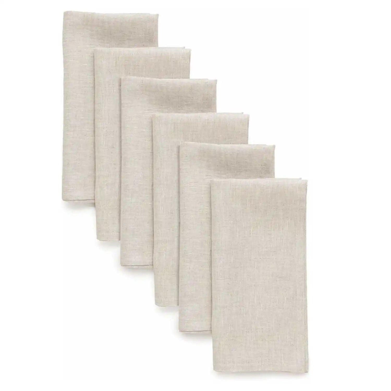 Soft beige linen dinner napkins for elegant table decor and calm everyday dining