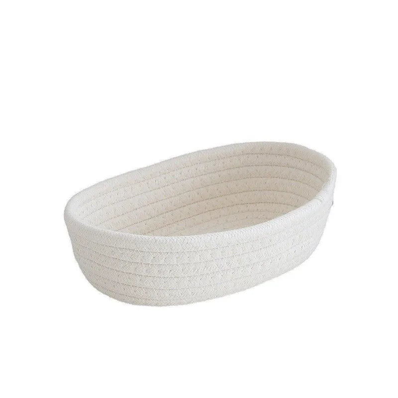 White cotton rope basket