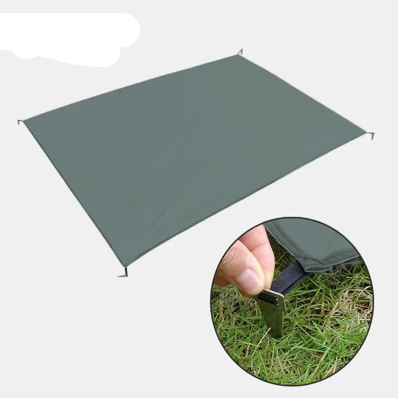 Grey waterproof family picnic mat spread on grass for outdoor picnics, park days, and family time