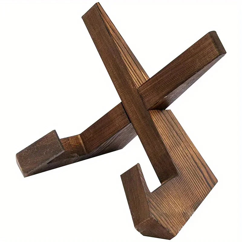 Portable wooden cookbook stand for family baking, cooking routines, and offline kitchen time